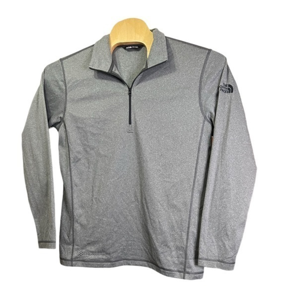 The North Face Men's Tech 1/4-Zip Long Sleeve Gray Pullover Shirt Size Large